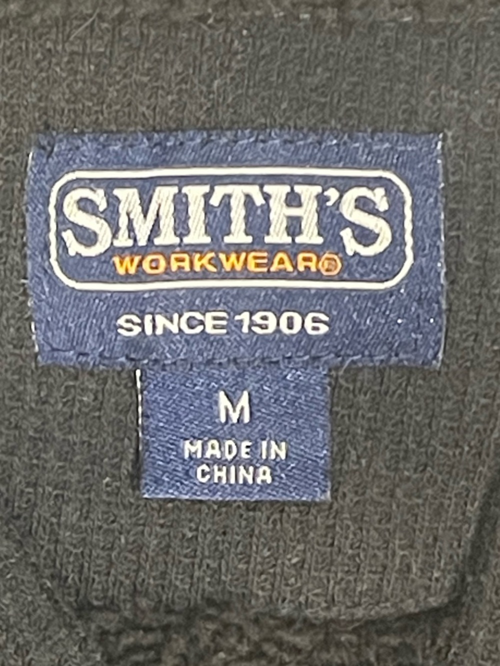 Smith's Black Ribbed Sharps Bonded Thermal Henley Pullover Medium - Picture 7 of 9